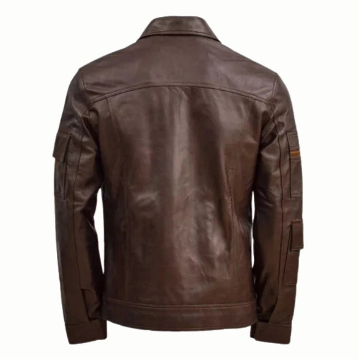 Men’s Waxed Brown Biker Leather Jacket