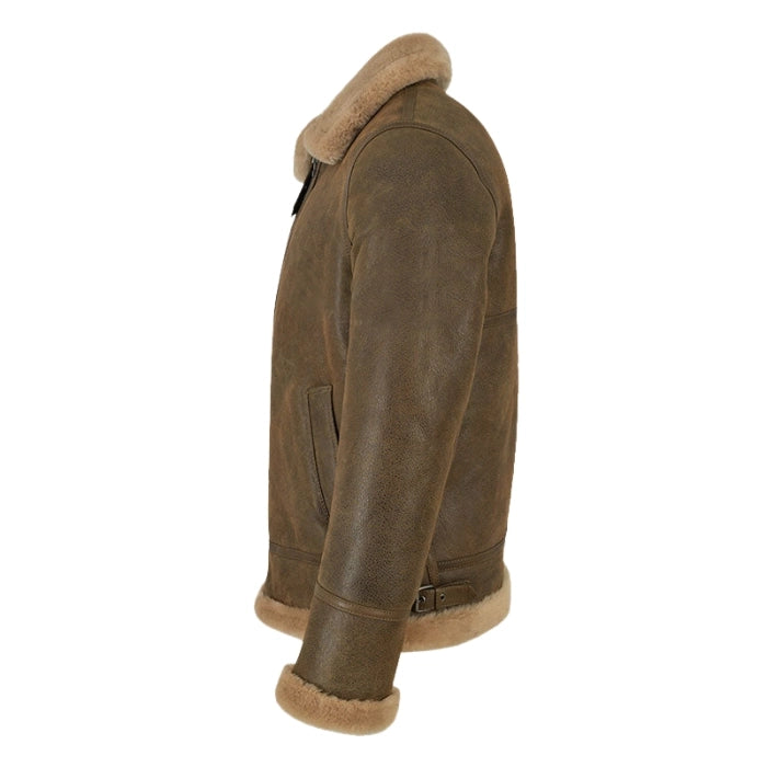 Molvik B3 Shearling Flying Leather Bomber Jacket Sheepskin Warm Fur
