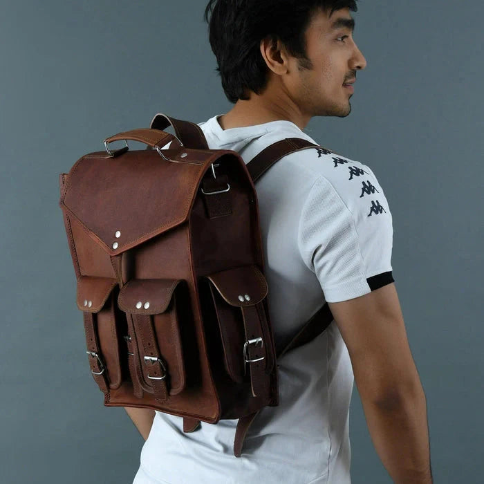 Premium Leather Multi-Use Backpack