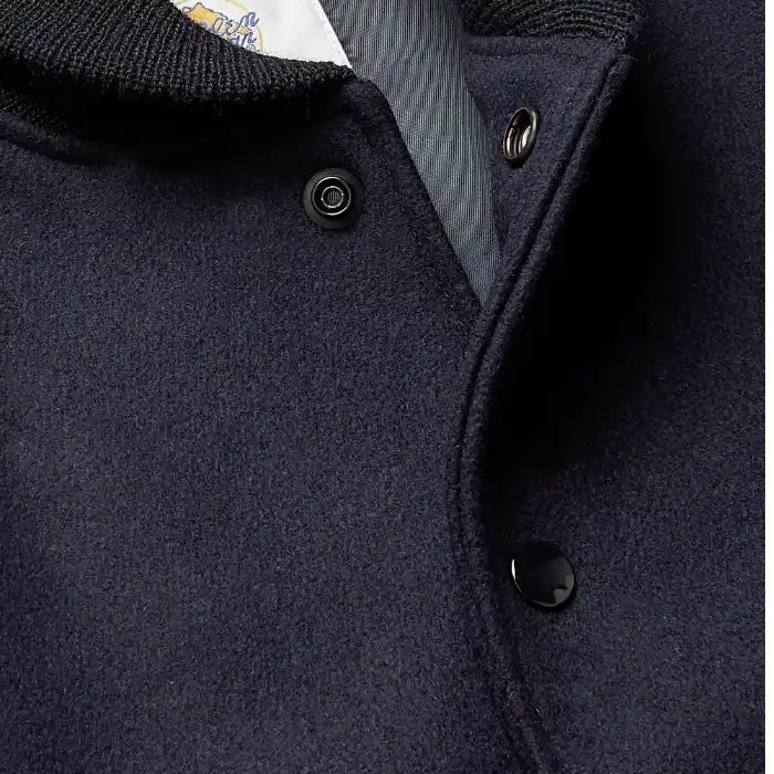 Norwood Navy Wool & Leather Varsity Jacket