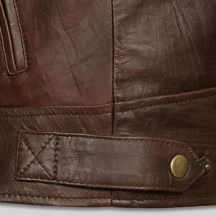 Oakridge Café Racer Brown Leather Jacket