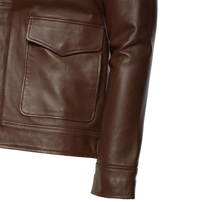 Men's Brown Raphael Bomber Leather Jacket