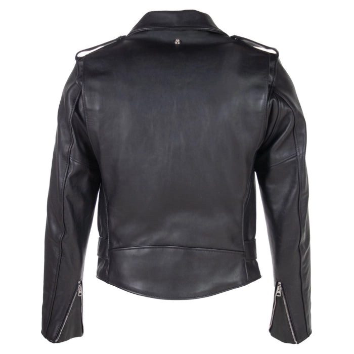 Men's Rebel-Style Belted Leather Biker Jacket