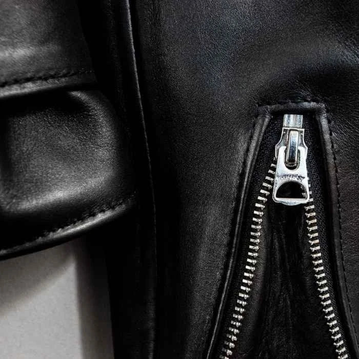 Men's Rebel-Style Belted Leather Biker Jacket