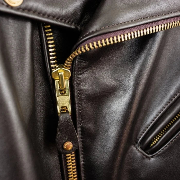 Men's Rebel-Style Belted Leather Biker Jacket