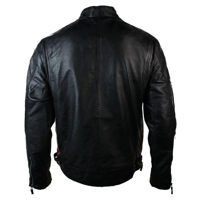 Roadster Black Vintage Racer Biker Leather Jacket