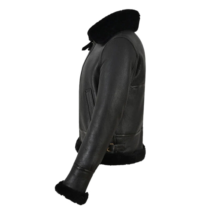 Selva Women’s B3 Aviator Shearling Bomber Jacket - Black