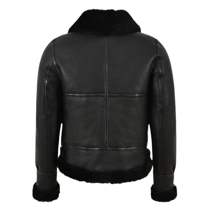 Selva Women’s B3 Aviator Shearling Bomber Jacket - Black
