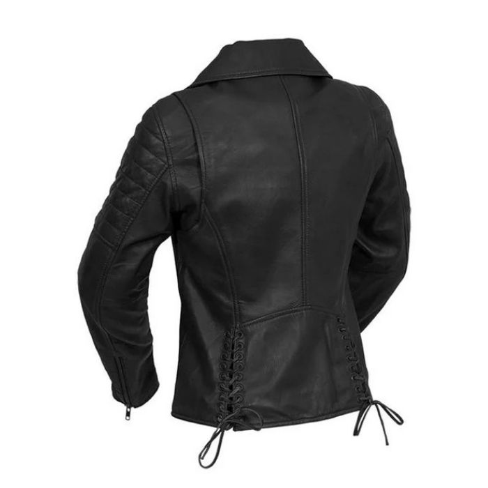 Women's Side-Laced Moto Leather Jacket