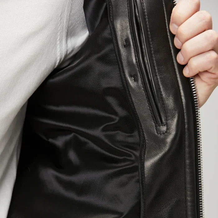 Viper Slim-Fit Black Leather Jacket