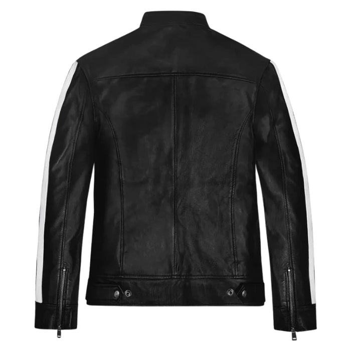 Stormtrack Striped Moto Leather Jacket