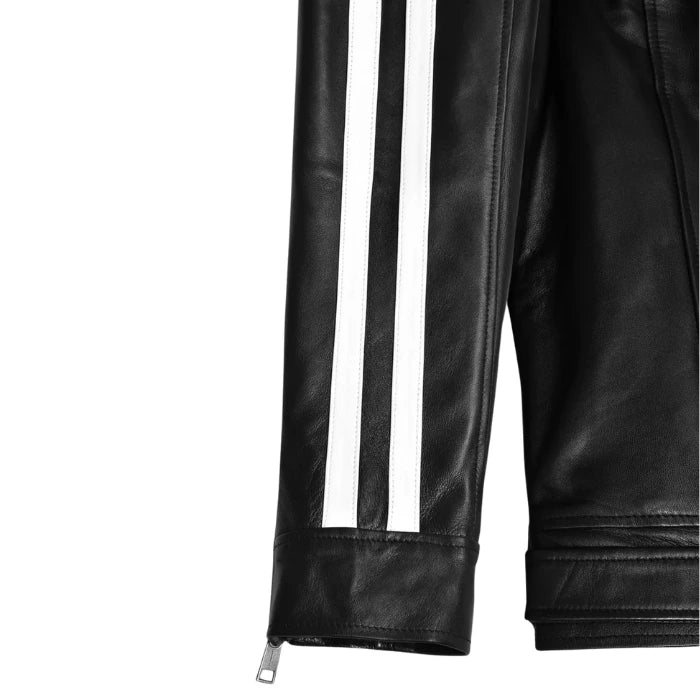 Stormtrack Striped Moto Leather Jacket
