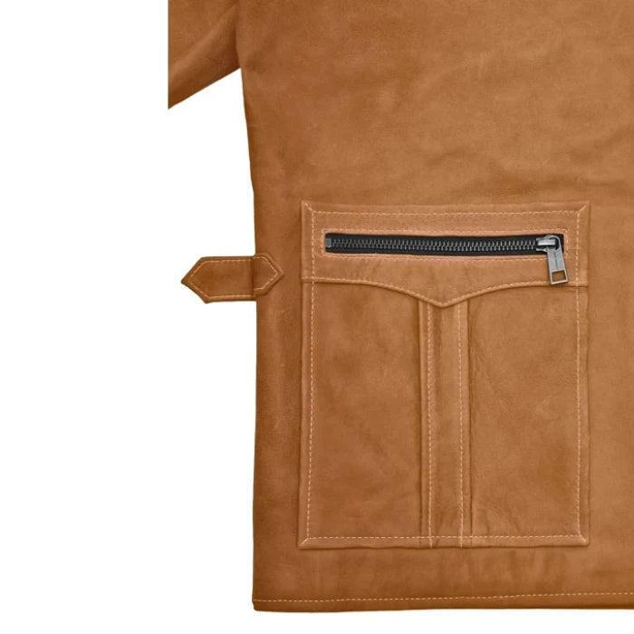 Tempest Men’s Tan Leather Moto Jacket