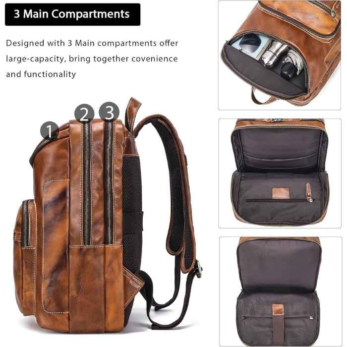 Vintage Genuine Leather Laptop Backpack