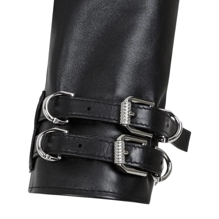 Vexora Cropped Zip-Up Biker Jacket Leather