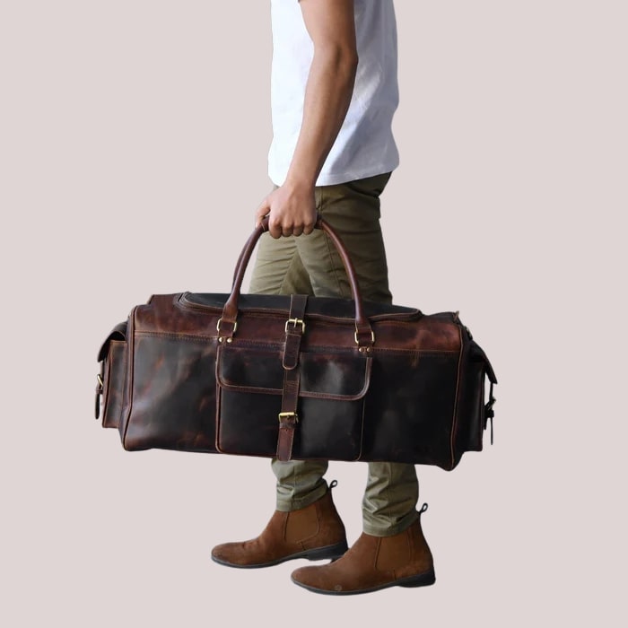 Vintage Leather 24” Duffle Travel Bag