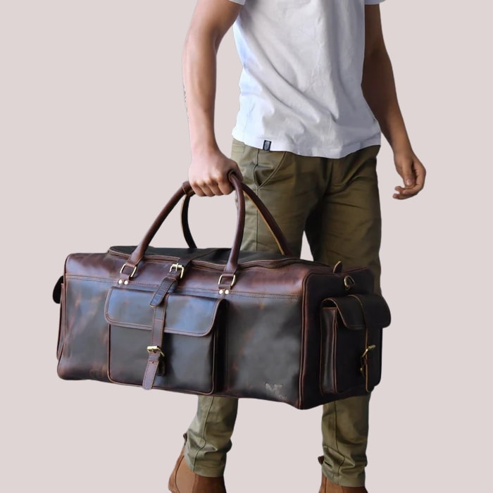 Vintage Leather 24” Duffle Travel Bag