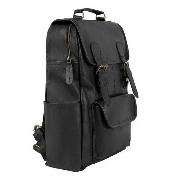 Vintage Square Leather Backpack