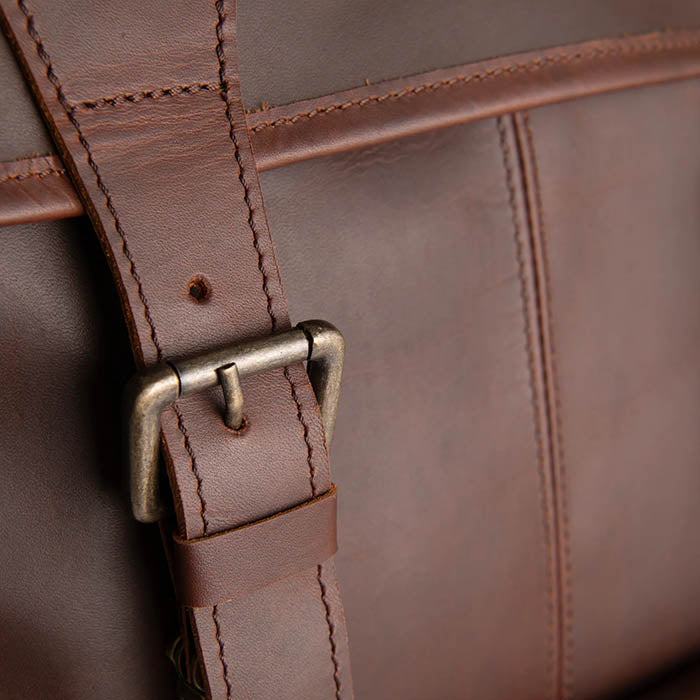 Vintage Square Leather Backpack