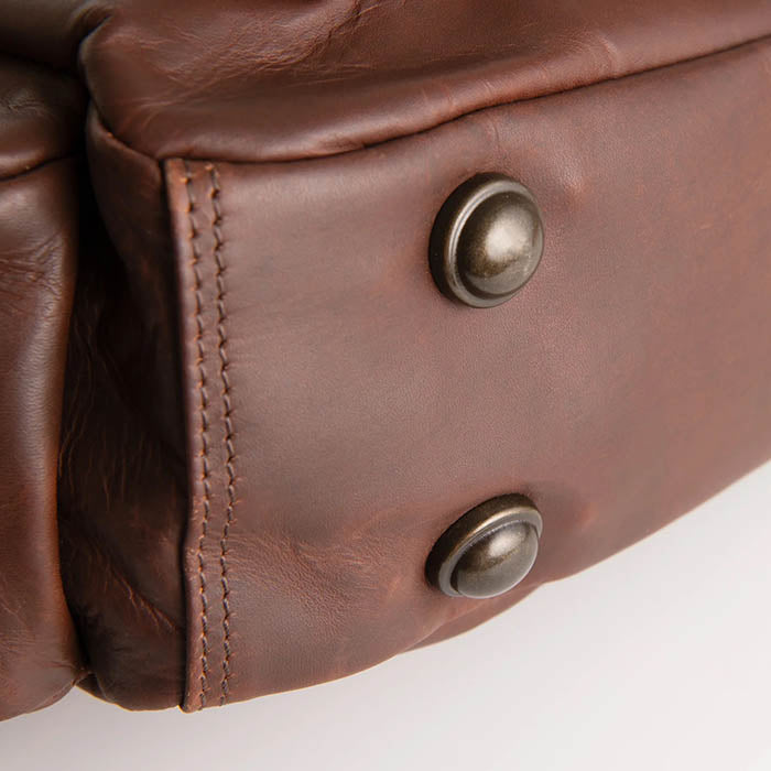 Vintage Square Leather Backpack