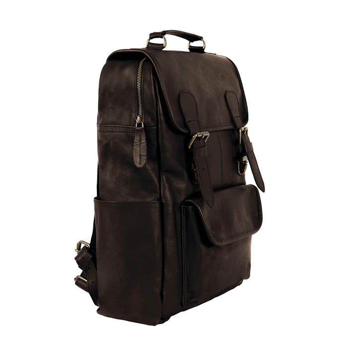 Vintage Square Leather Backpack