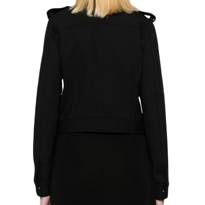 Noir Luxe Wool Blend Cropped Jacket