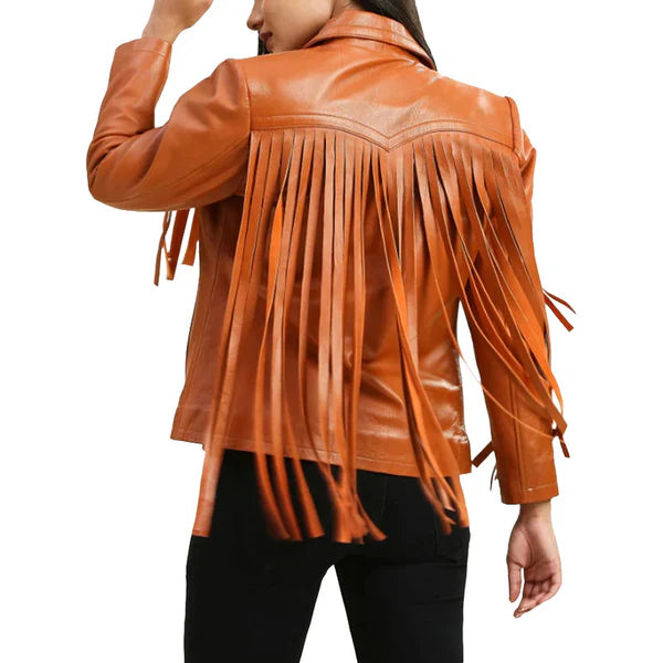Women's Brown Fringe Leather Jackets