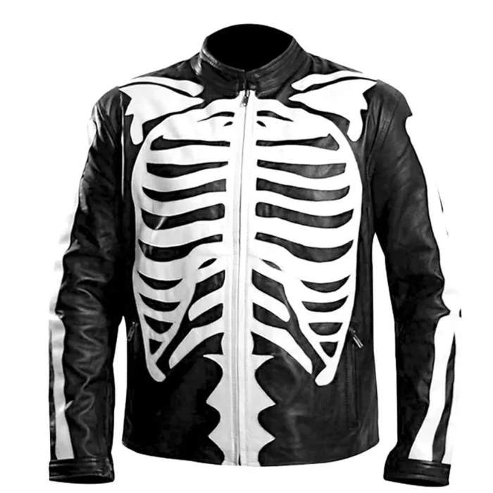 Rob Zombie Skeleton Bones Skull Leather Jacket